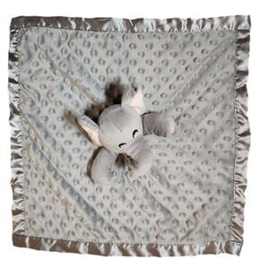 Grey Elephant Baby Lovey Security Blanket Minky Plush Soother